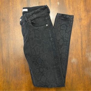 Zara Black Snake Print Skinny Jeans - Size 4